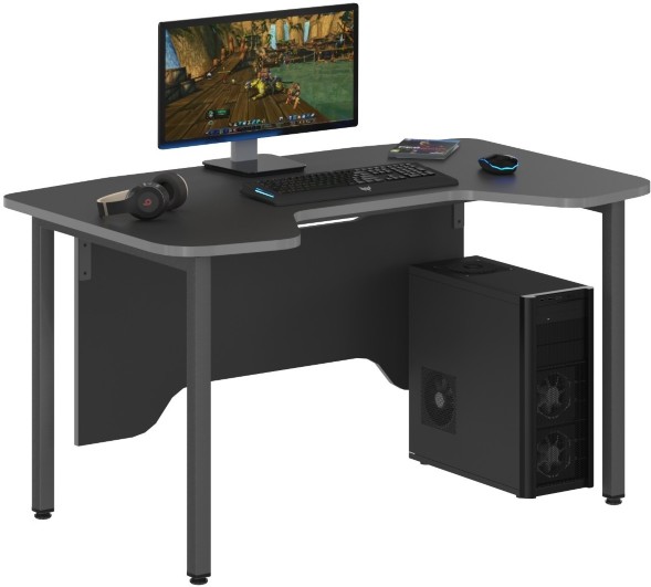 Стол компьютерный игровой SKILLL SSTG 1385 Антрацит/Металлик 1360х850х747