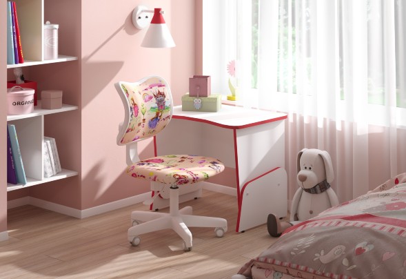 Стол STG 7050 Белый/Красный 700х500х595/695