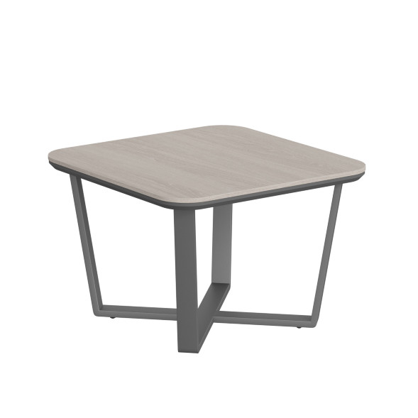 Стол журнальный СФ-571608.1 Дуб светлый/Белый премиум 750х750х500 LINE