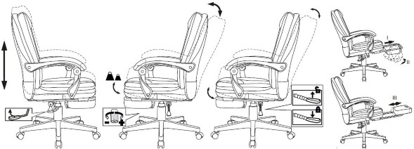 Кресло руководителя Бюрократ CH-868MSG (с подставкой для ног)