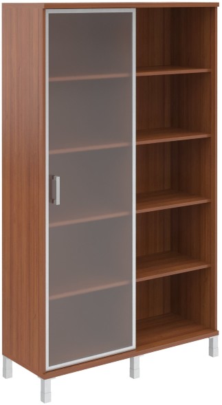 Шкаф-купе со слайд-дверью стеклянной в AL-рамке B 440.2 Орех Гарда 1200х450х2054