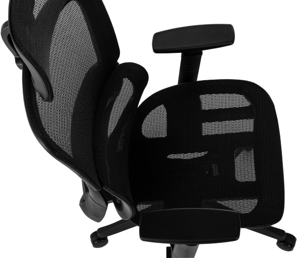 Кресло руководителя Бюрократ 831 черный сетка с подголов. крестов. пластик