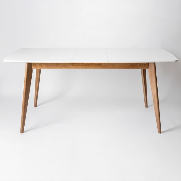 Стол раскладной Пегас classic+  1200(+350)*750, Дуб натуральный/Белая эмаль